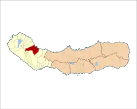 Location of the civil parish of Capelas in the municipality of Ponta Delgada