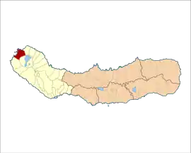 Location of the civil parish of Ginetes in the municipality of Ponta Delgada