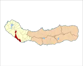 The location of the civil parish of Relva in the municipality of Ponta Delgada