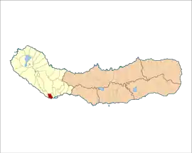 Location of the civil parish of Santa Clara in the municipality of Ponta Delgada