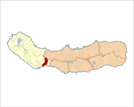 Location of the civil parish of São Roque in the municipality of Ponta Delgada