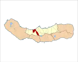 Location of the civil parish of Ribeira Seca within the municipality of Ribeira Grande