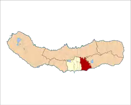 Location of the civil parish of Ponta Garça in the municipality of Vila Franca do Campo