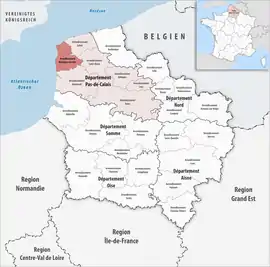 Location within the region Hauts-de-France