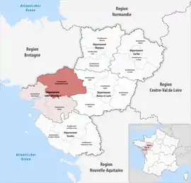 Location within the region Pays de la Loire