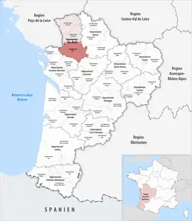 Location within the region Nouvelle-Aquitaine