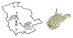 Location of West Logan in Logan County, West Virginia