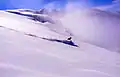 Skiing on trail