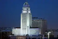 The view of Los Angeles City Hall