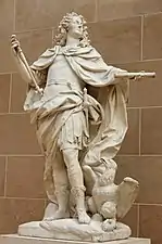 Louis XV as Jupiter; 1731; probably marble; height: 1.95 m, width: 1.20 m, depth: 68&nbsp;cm