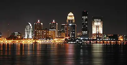 Louisville, Kentucky, The deepest point of the Ohio River is a scour hole just below Cannelton locks and dam (river mile 720.7).