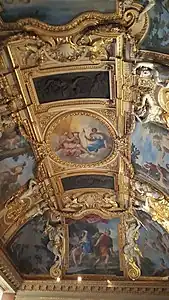 Baroque ceiling of the Salle des Saisons in the Louvre Palace, by Giovanni Francesco Romanelli, Michel  Anguier and Pietro Sasso, mid 17th century