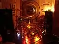 Ludwig Vistalite drum set in Amber.