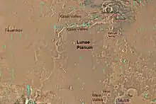 Map of Lunae Palus with labels.