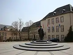 Statue of the Grand Duchess Charlotte on the place Clairefontaine in Luxembourg