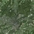 Luxembourg City as seen from a Spot satellite