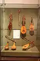 Different types of Cretan lyra in the Museum of Greek Folk Instruments in Athens