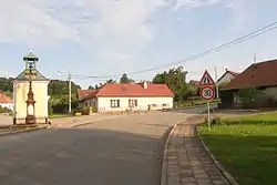 Centre of Míchov with a chapel