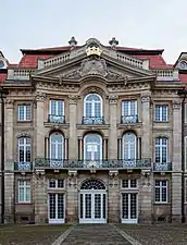 Rococo pediment of the Erbdrostenhof, Münster, Germany