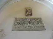 Stone carved pisanie of the Vorona Monastery (Vorona, Botoșani County, Romania)