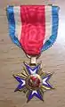A membership medal as given to an "Original Companion" (here, Capt. Edward Taylor of the 95th Ohio Infantry).  The basic design of the medal remains unchanged.
