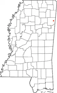 Location of Greenwood Springs, Mississippi