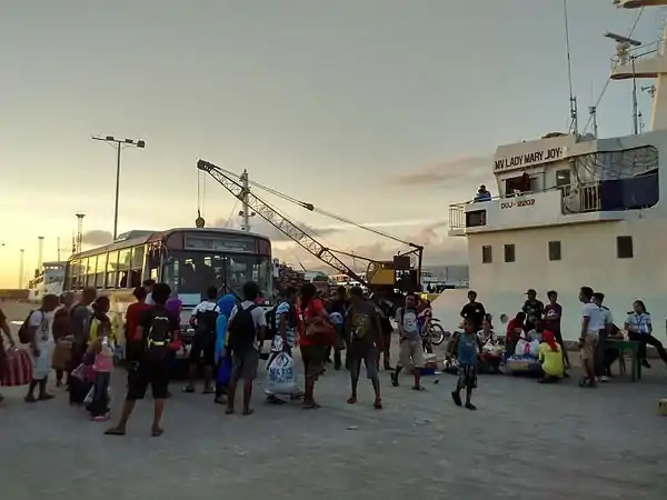 Passengers aboarding MV Lady Mary Joy 3