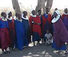 Maasai women and children