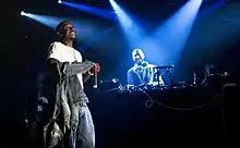 Freddie Gibbs (left) and Madlib performing live in March 2014