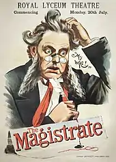 Image 167The Magistrate poster, by Clement-Smith & Co. (restored by Adam Cuerden) (from Wikipedia:Featured pictures/Culture, entertainment, and lifestyle/Theatre)
