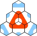Winning condition for Blue, closing the Red group.