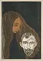 Edvard Munch, Man's Head in Woman's Hair, c. 1896
