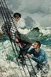 "Man in Rigging" (1918) oil on canvas, 30-inch. by 20-inch.