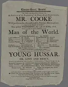 Theatre poster, Bristol 1808.