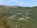 An aerial view of the Piva Monastery