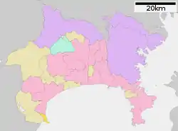 Location of Manazuru in Kanagawa Prefecture