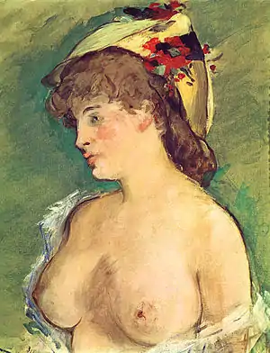 Blonde Woman with Bare Breasts(c. 1878)by Édouard Manet