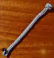 Fully buried Dyneema soft shackle open, eye with ring closed