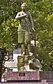 The statue of Manshuk Mametova in Oral, Kazakhstan