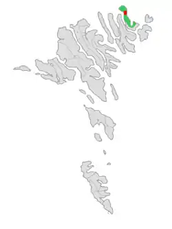 Location of Viðareiðis kommuna in the Faroe Islands