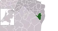 Highlighted position of Stadskanaal in a municipal map of Groningen