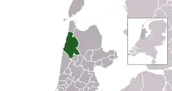 Highlighted position of Schagen in a municipal map of North Holland