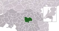 Highlighted position of Meierijstad in a municipal map of North Brabant