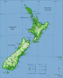 Image 13An annotated relief map (from Geography of New Zealand)