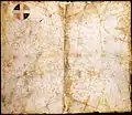 Atlantic map, sheet from the 1313 atlas of Pietro Vesconte. (Bibliotheque Nationale de France, Paris)
