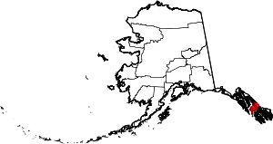 State map highlighting Petersburg Borough