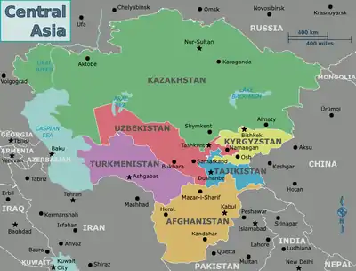 Map of Central Asia