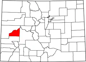 Map of Colorado highlighting Delta County