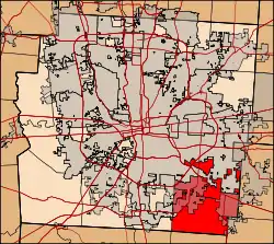 Location of Madison Township in Franklin County.