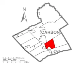 Location of Franklin Township in Carbon County